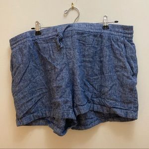 Women’s Blue Linen XL Shorts